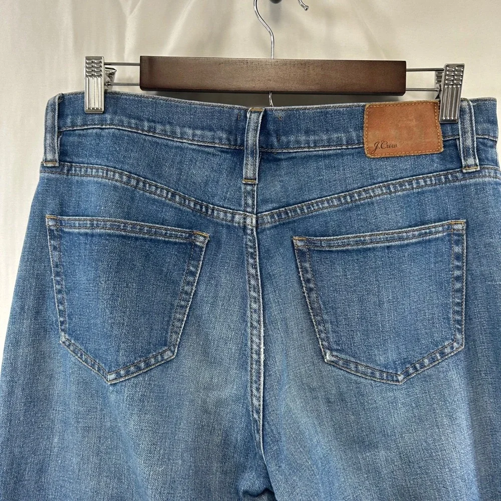 J.Crew Vintage Straight Jeans Womens 28‎ Blue Distressed Raw Hem F8024